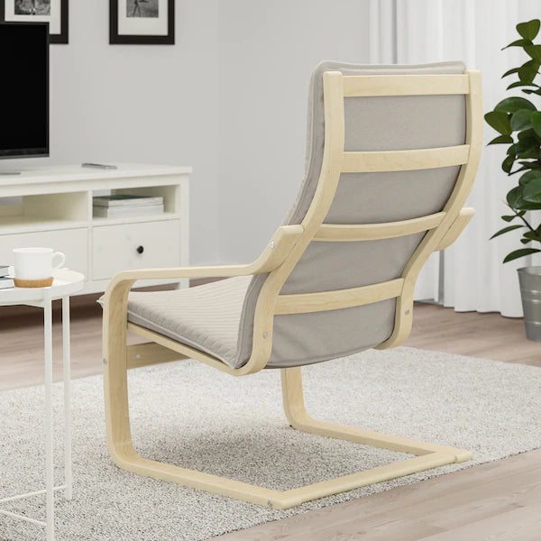 IKEA POÄNG Armchair, birch veneer/Knisa light beige