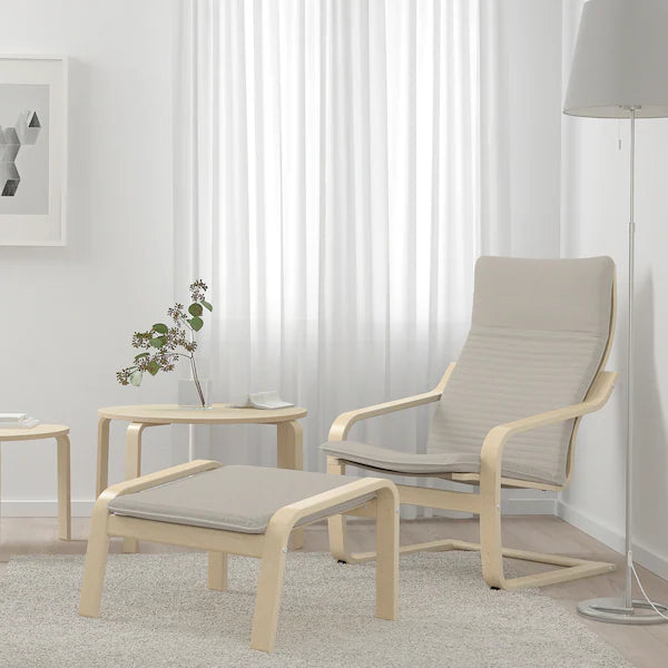IKEA POÄNG Armchair, birch veneer/Knisa light beige