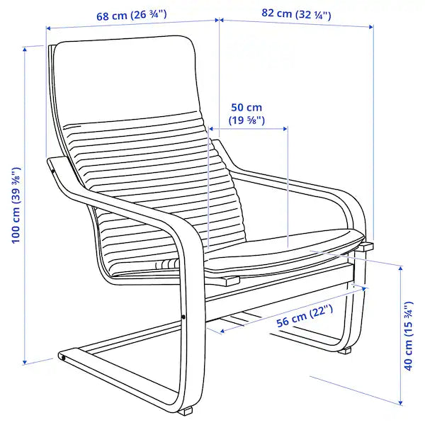 IKEA POÄNG Armchair, birch veneer/Knisa light beige