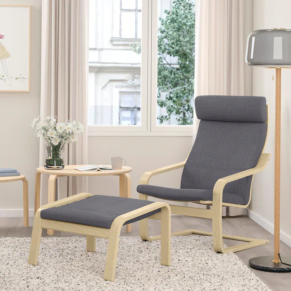 IKEA POÄNG Armchair, brown/Skiftebo dark gray