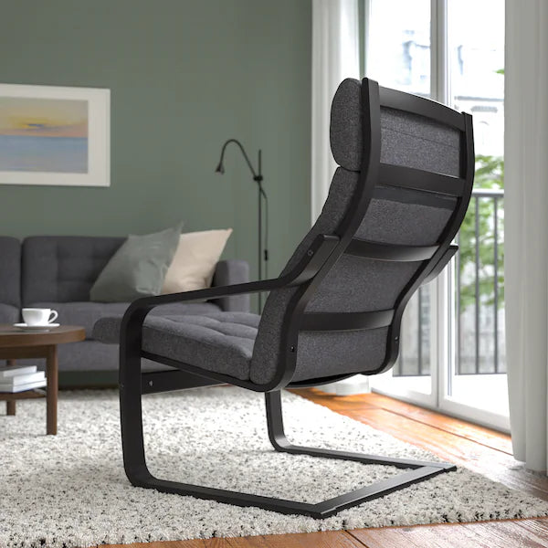 IKEA POÄNG Armchair, brown/Gunnared dark gray