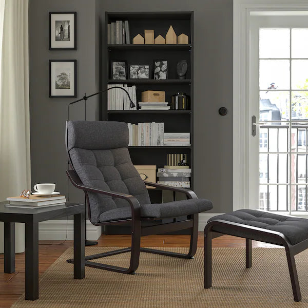 IKEA POÄNG Armchair, brown/Gunnared dark gray