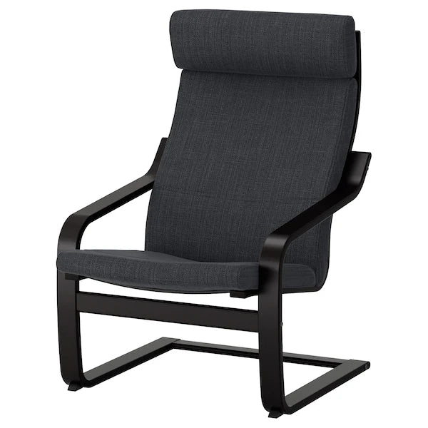 IKEA POÄNG Armchair, brown/Hillared anthracite
