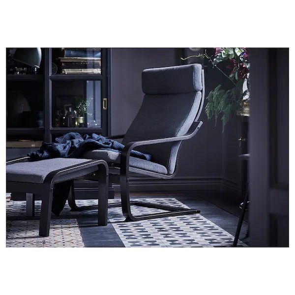 IKEA POÄNG Armchair, brown/Hillared anthracite