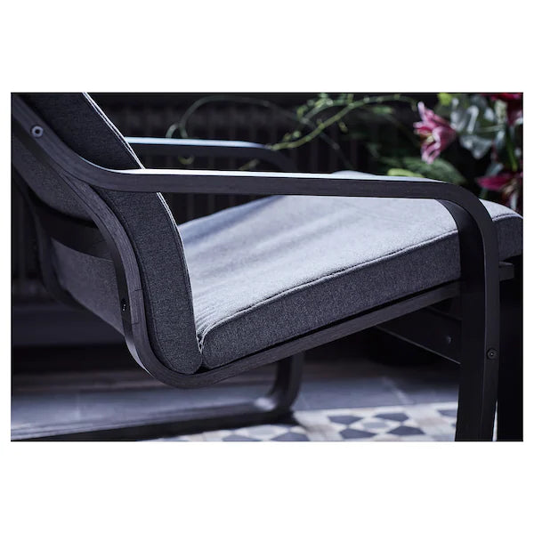 IKEA POÄNG Armchair, brown/Hillared anthracite