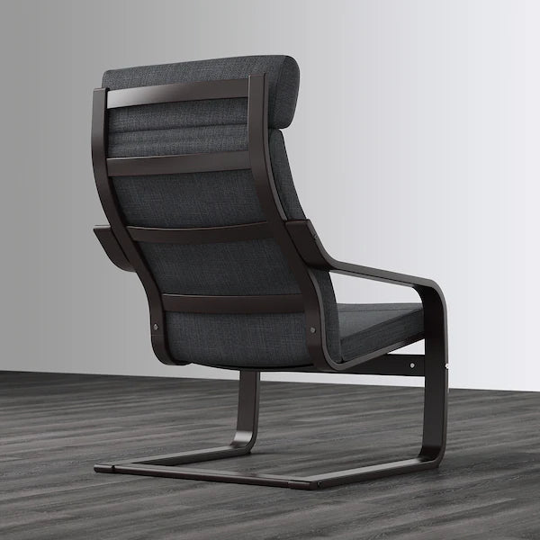 IKEA POÄNG Armchair, brown/Hillared anthracite