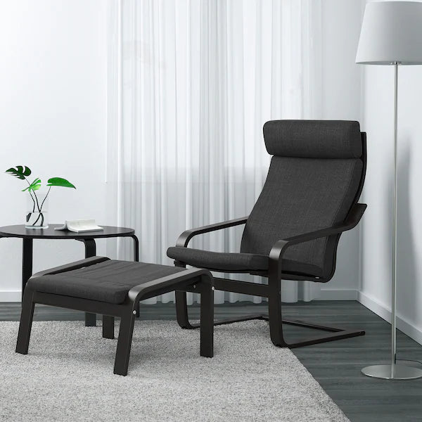IKEA POÄNG Armchair, brown/Hillared anthracite