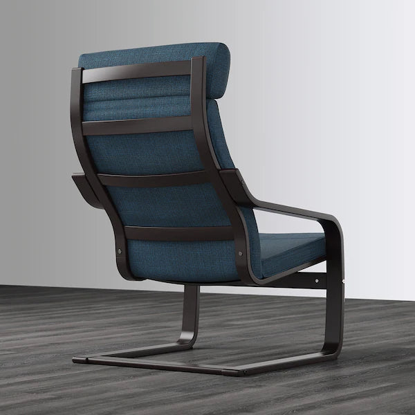 IKEA POÄNG Armchair, birch veneer/Hillared dark blue