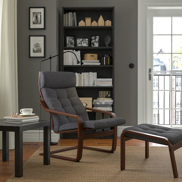 IKEA POÄNG Armchair, brown/Gunnared dark gray