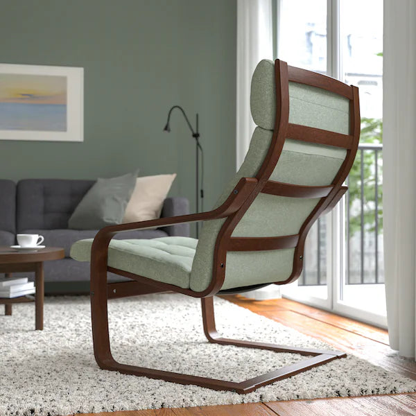 IKEA POÄNG Armchair, birch veneer/Gunnared light green