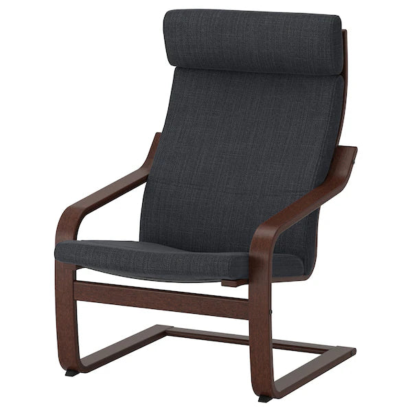 IKEA POÄNG Armchair, brown/Hillared anthracite