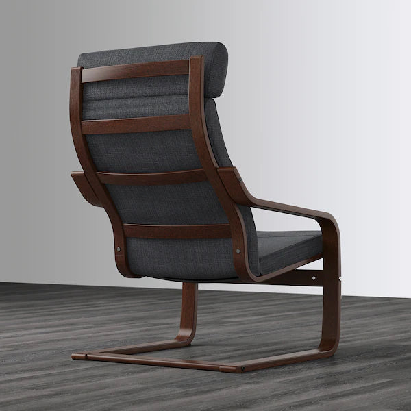 IKEA POÄNG Armchair, brown/Hillared anthracite