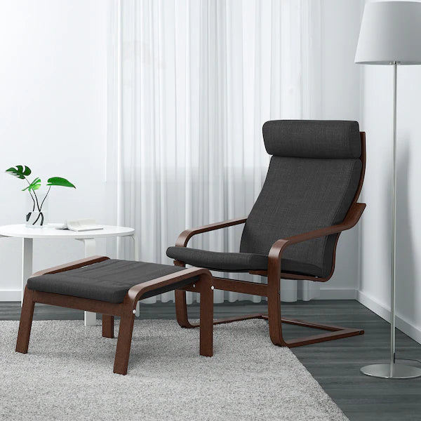 IKEA POÄNG Armchair, brown/Hillared anthracite