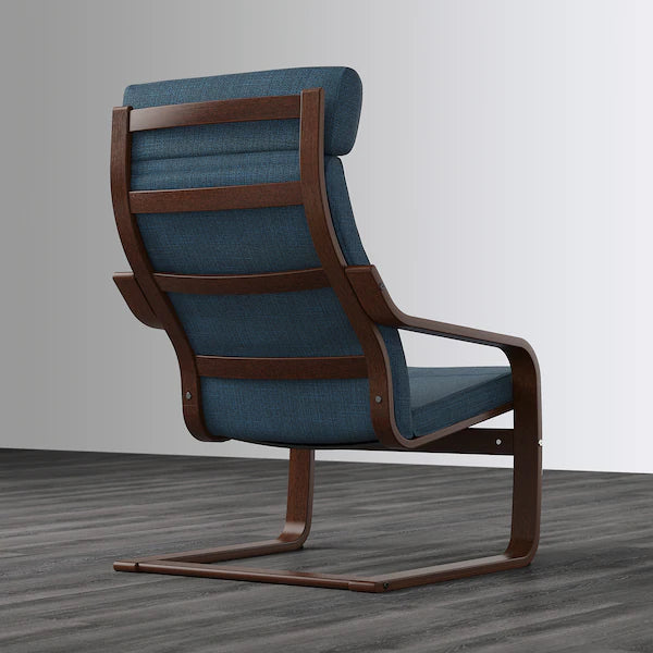 IKEA POÄNG Armchair, birch veneer/Hillared dark blue