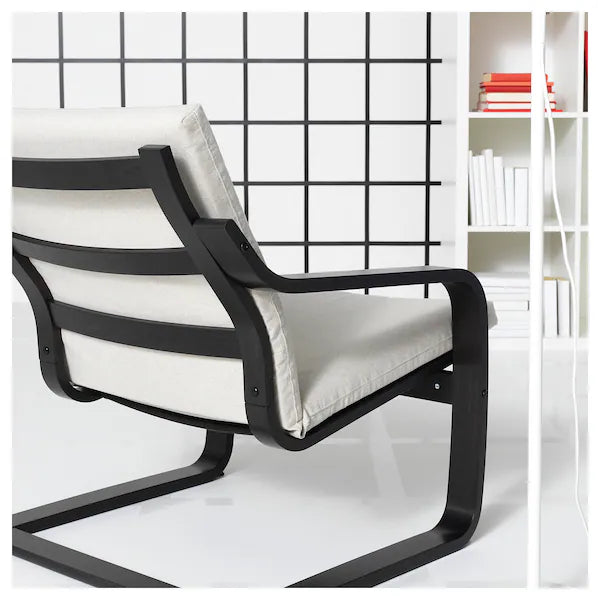 IKEA POÄNG Low-back armchair, natural/beige/Katorp natural/beige