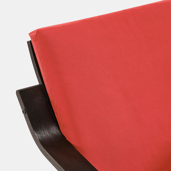 IKEA POÄNG Low-back armchair, natural/beige/Vissle red