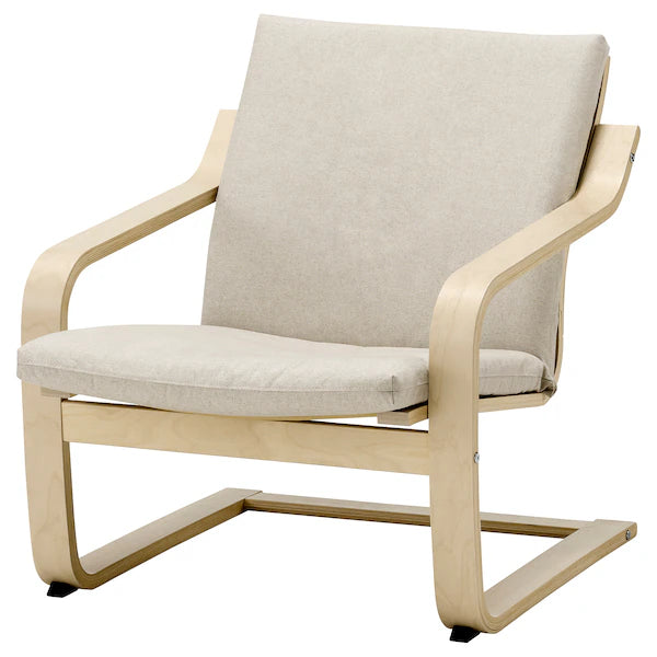 IKEA POÄNG Low-back armchair, natural/beige/Katorp natural/beige
