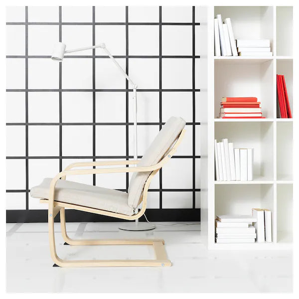 IKEA POÄNG Low-back armchair, natural/beige/Katorp natural/beige