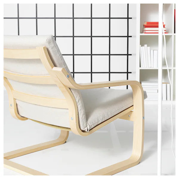 IKEA POÄNG Low-back armchair, natural/beige/Katorp natural/beige
