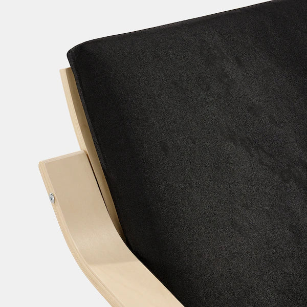 POÄNG Low-back armchair, natural/beige/Vissle black
