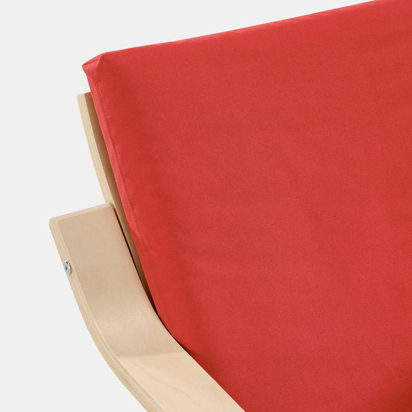 IKEA POÄNG Low-back armchair, natural/beige/Vissle red
