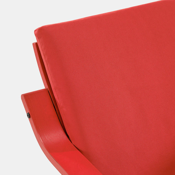IKEA POÄNG Low-back armchair, natural/beige/Vissle red