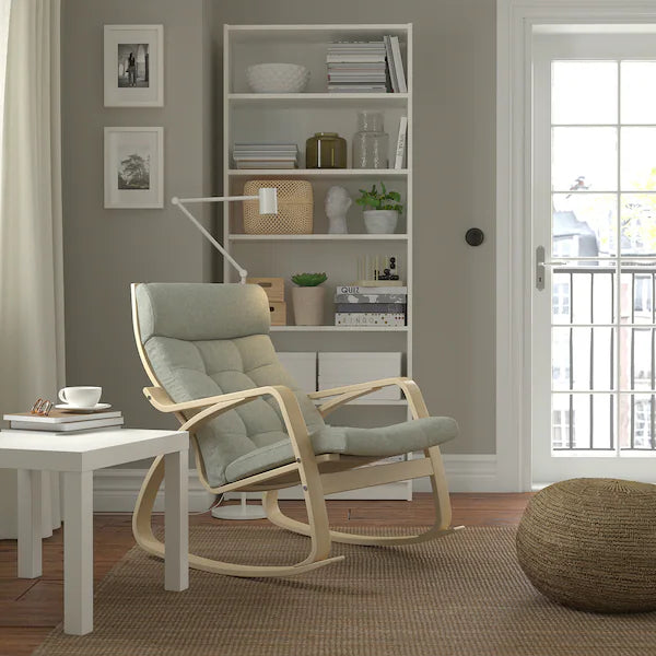 IKEA POÄNG Rocking chair, birch veneer/Gunnared light green