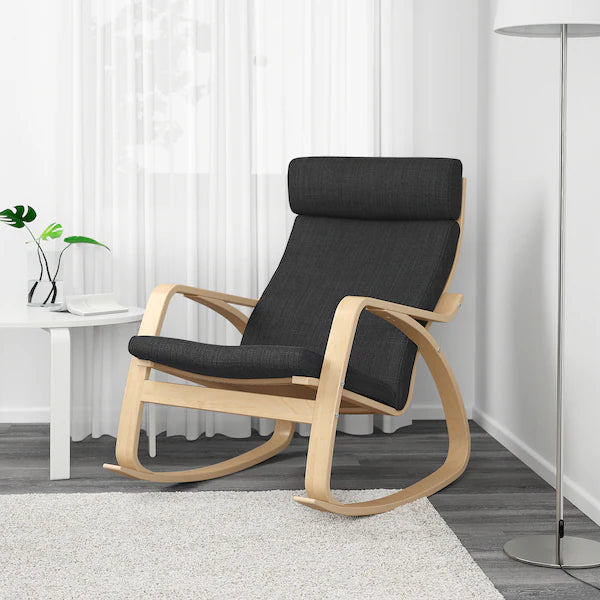 IKEA POÄNG Rocking chair, birch veneer/Hillared anthracite