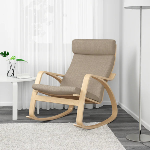 IKEA POÄNG Rocking chair, birch veneer/Hillared beige