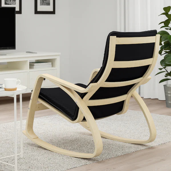 IKEA POÄNG Rocking chair, birch veneer/Knisa black