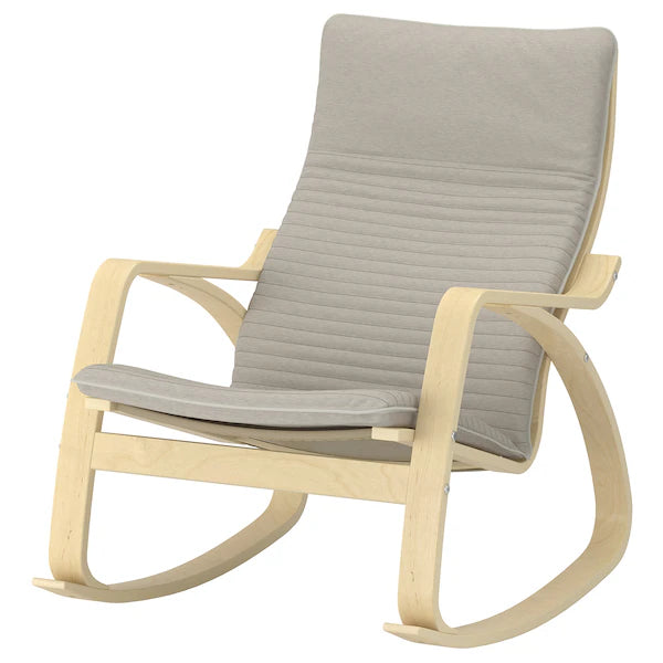 IKEA POÄNG Rocking chair, birch veneer/Knisa light beige