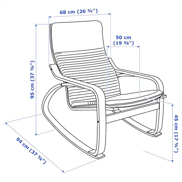 IKEA POÄNG Rocking chair, birch veneer/Knisa light beige
