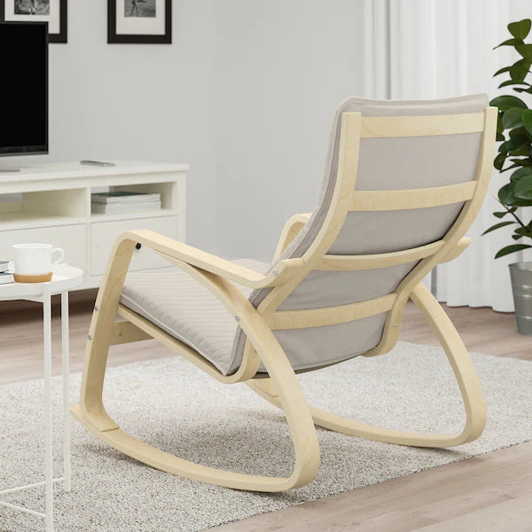 IKEA POÄNG Rocking chair, birch veneer/Knisa light beige