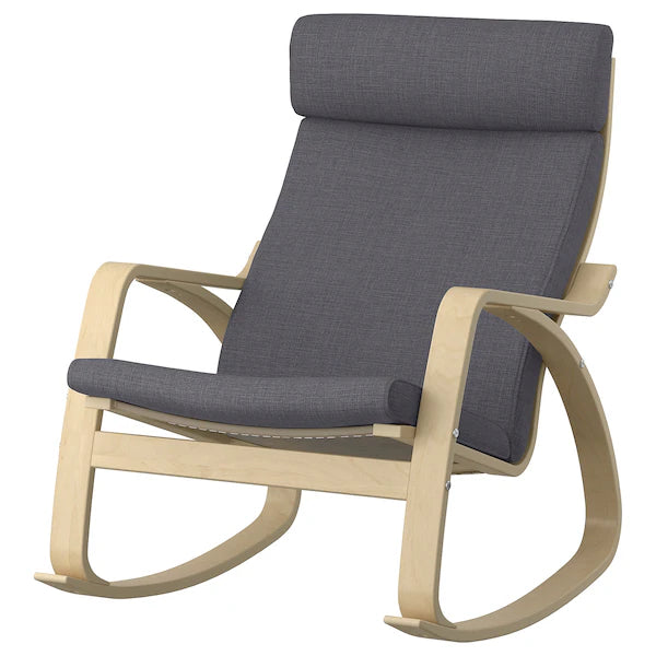 IKEA POÄNG Rocking chair, birch veneer/Skiftebo dark gray