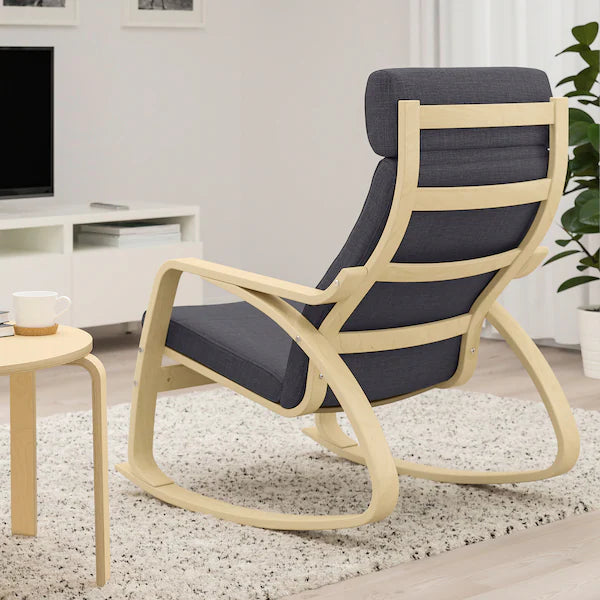 IKEA POÄNG Rocking chair, birch veneer/Skiftebo dark gray