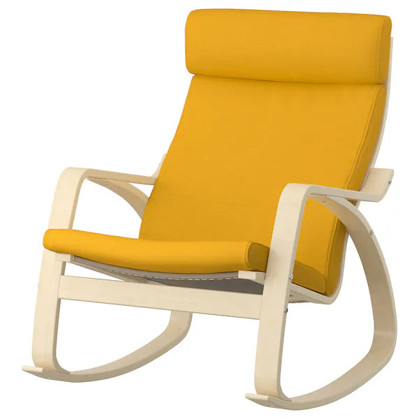 IKEA POÄNG Rocking chair, birch veneer/Skiftebo yellow