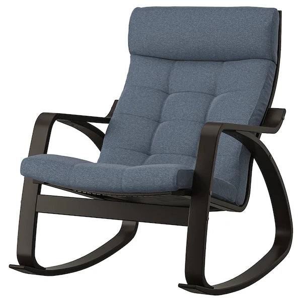 IKEA POÄNG Rocking chair, birch veneer/Gunnared blue