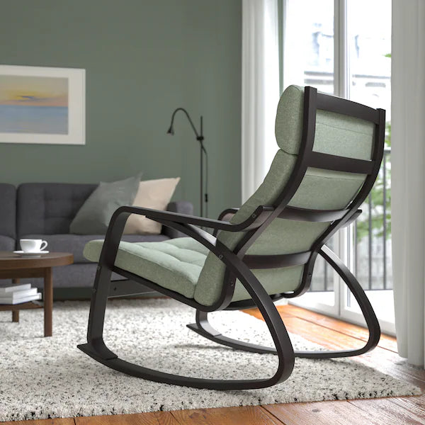 IKEA POÄNG Rocking chair, birch veneer/Gunnared light green