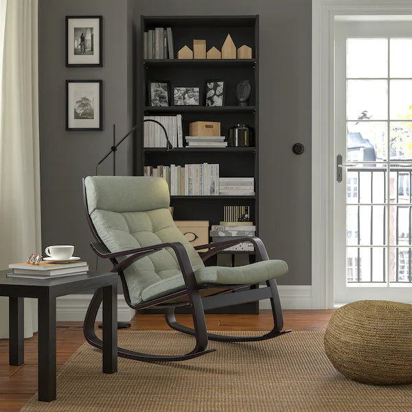 IKEA POÄNG Rocking chair, birch veneer/Gunnared light green