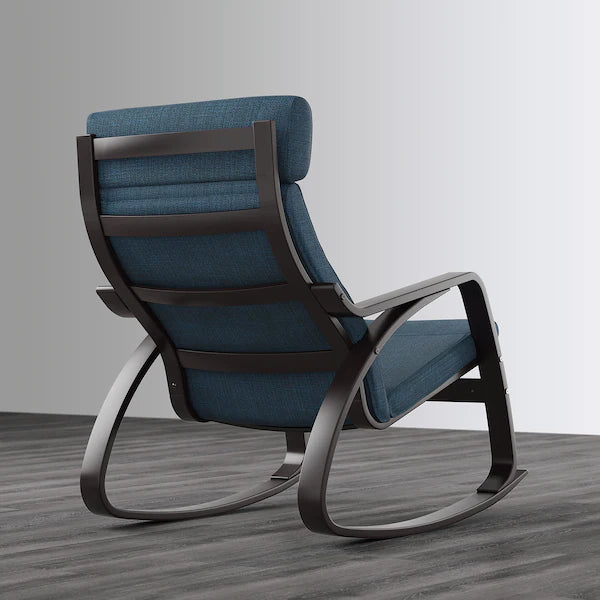 IKEA POÄNG Rocking chair, birch veneer/Hillared dark blue