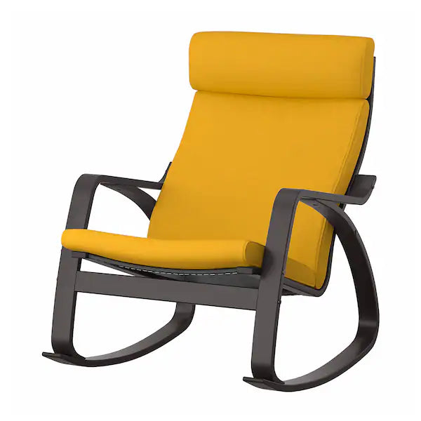 IKEA POÄNG Rocking chair, birch veneer/Skiftebo yellow
