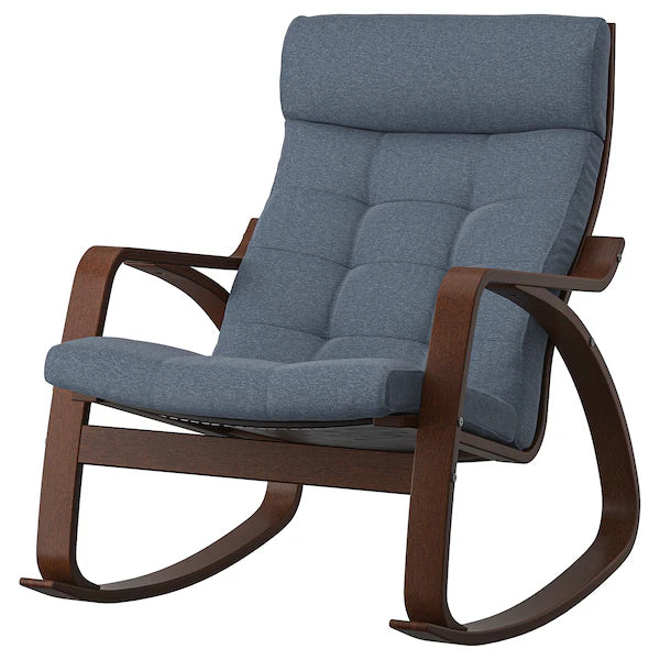 IKEA POÄNG Rocking chair, birch veneer/Gunnared blue