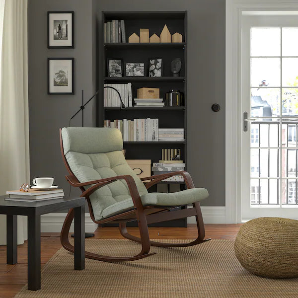 IKEA POÄNG Rocking chair, birch veneer/Gunnared light green