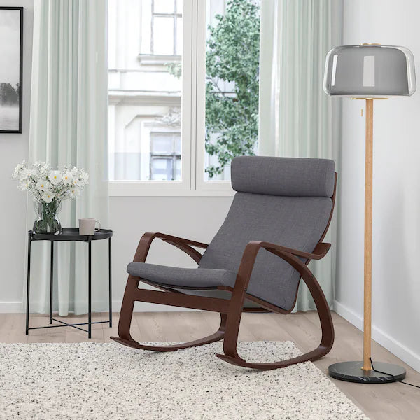 IKEA POÄNG Rocking chair, birch veneer/Skiftebo dark gray