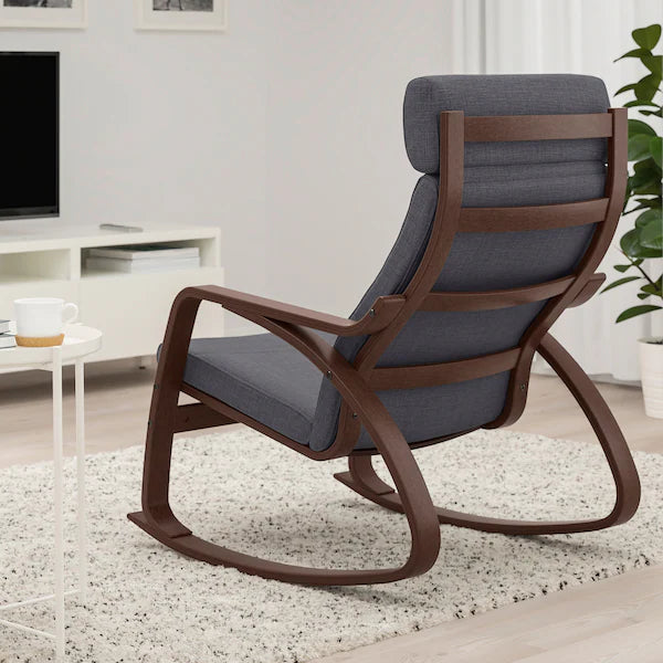 IKEA POÄNG Rocking chair, birch veneer/Skiftebo dark gray
