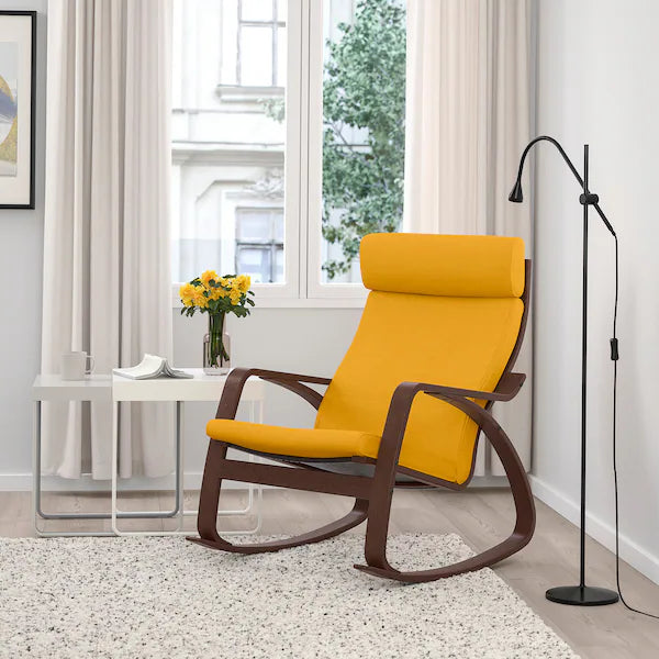 IKEA POÄNG Rocking chair, birch veneer/Skiftebo yellow