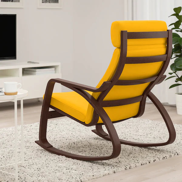 IKEA POÄNG Rocking chair, birch veneer/Skiftebo yellow