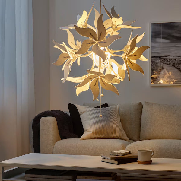 IKEA RAMSELE Pendant lamp, flower/white, 17 "
