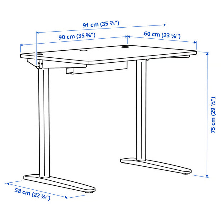 IKEA RELATERA Desk, white, 35 3/8x23 5/8 "