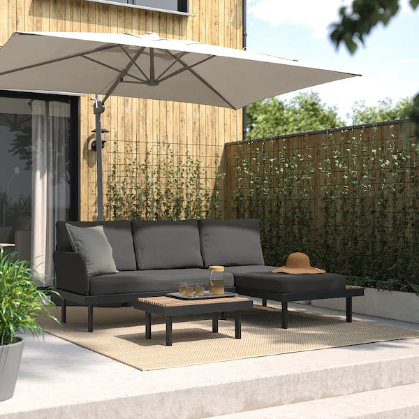 IKEA REVSKÄR 3-seat conversation set, outdoor anthracite/Frösön/Duvholmen dark gray